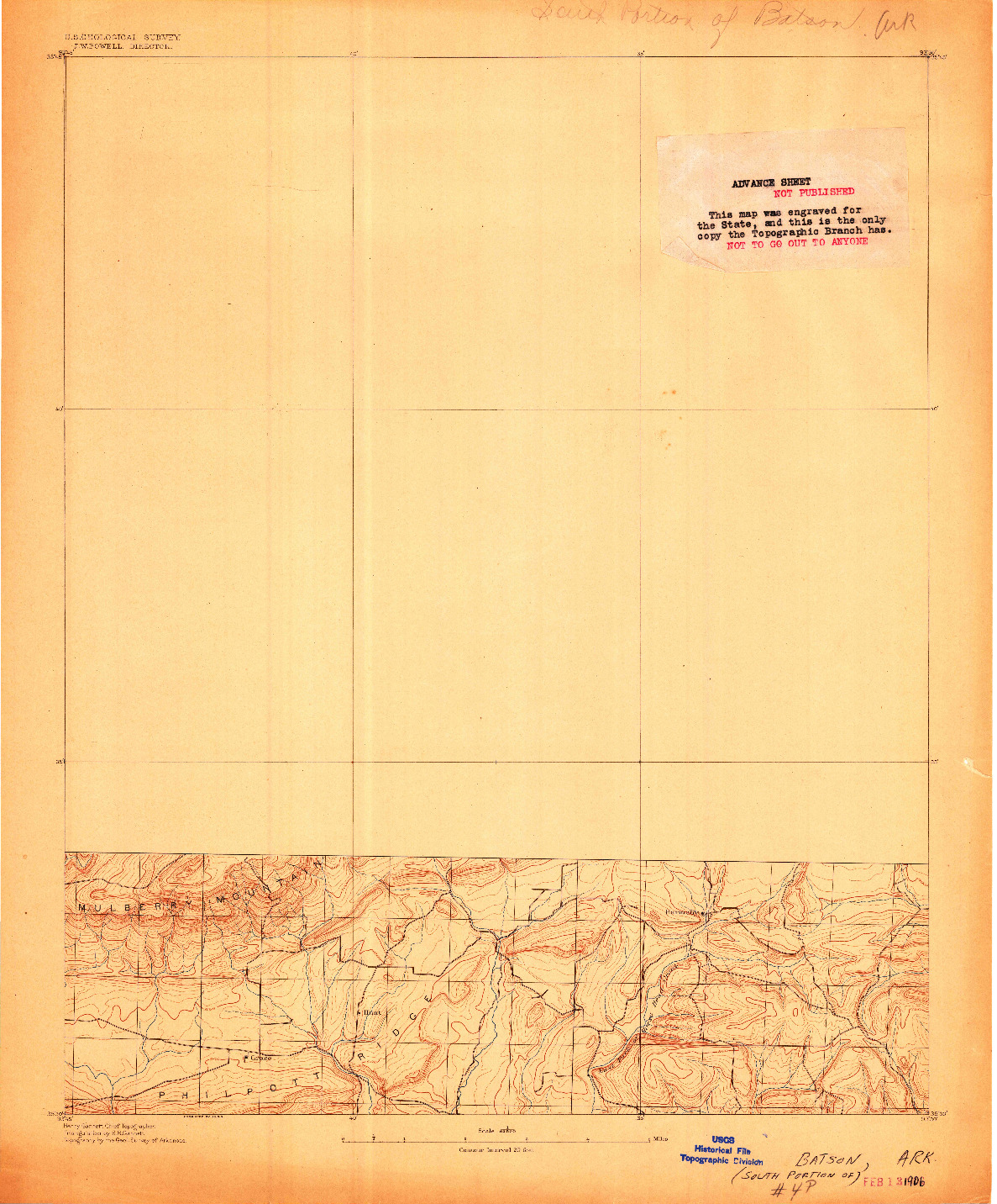 USGS 1:62500-SCALE QUADRANGLE FOR BATSON, AR 1906