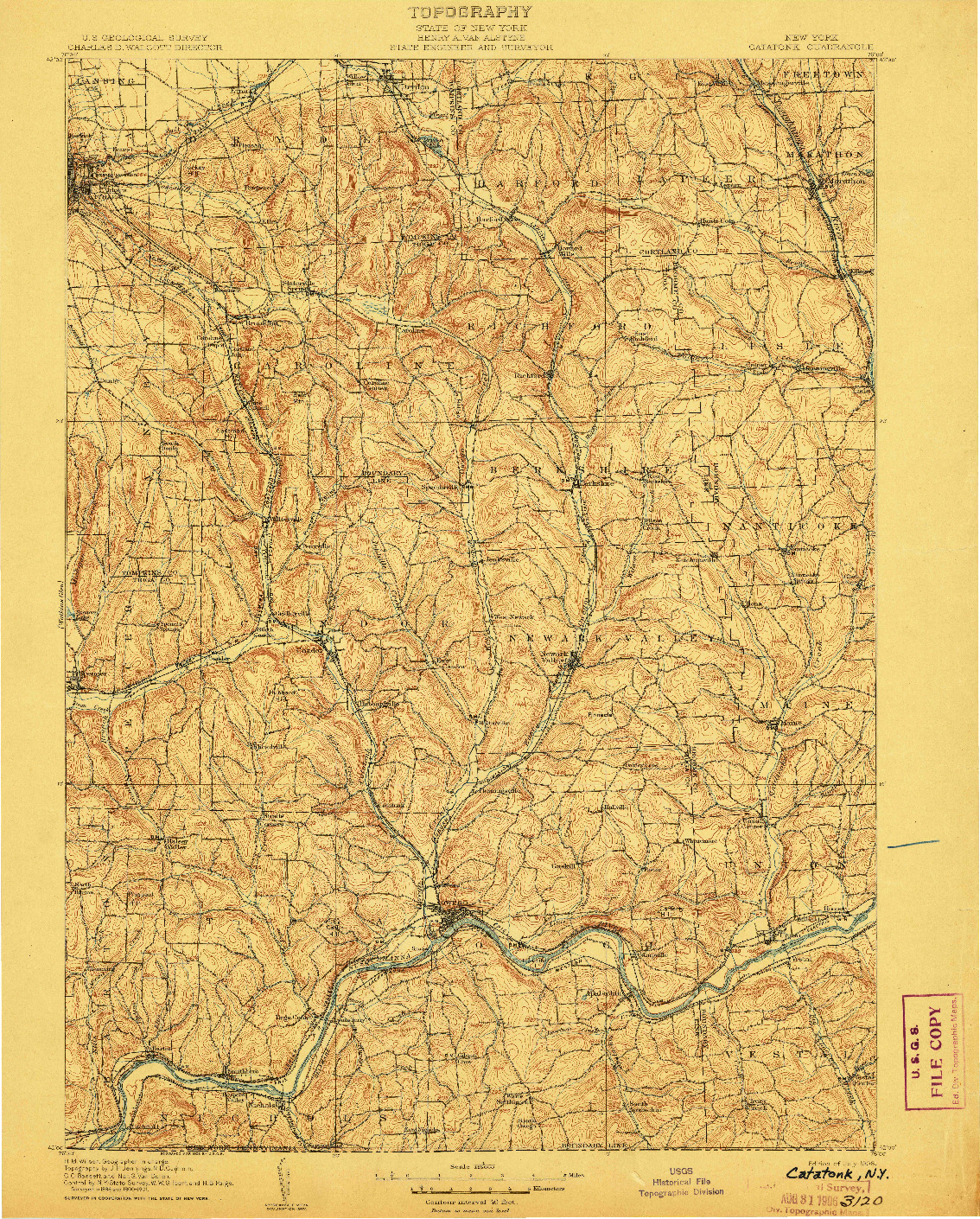 USGS 1:125000-SCALE QUADRANGLE FOR CATATONK, NY 1906