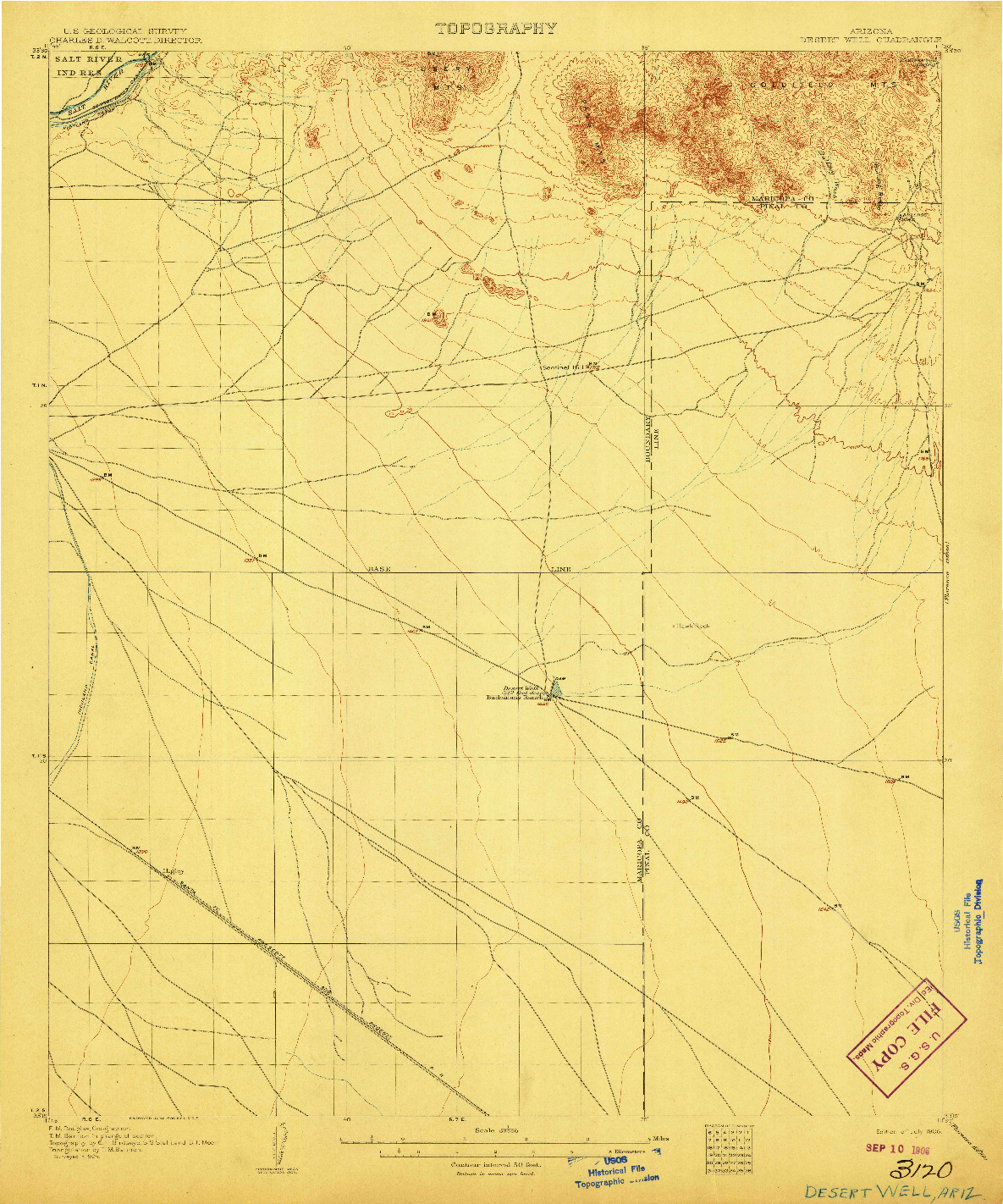 USGS 1:62500-SCALE QUADRANGLE FOR DESERT WELL, AZ 1906