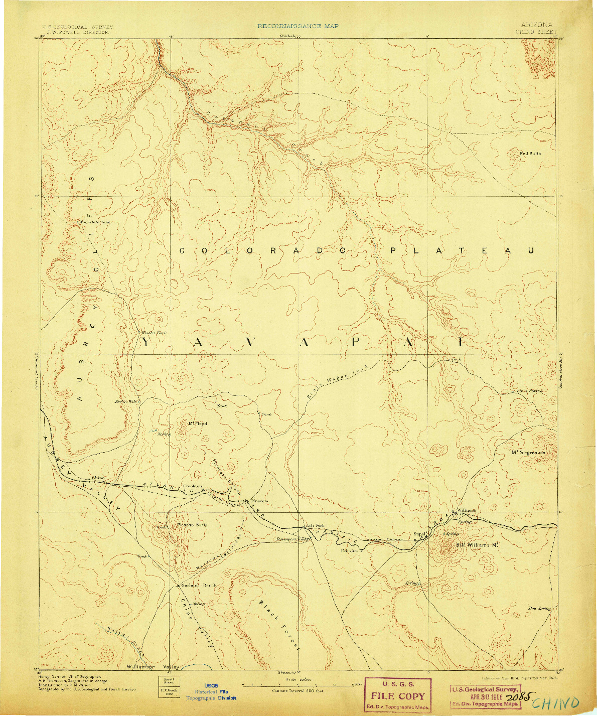 USGS 1:250000-SCALE QUADRANGLE FOR CHINO, AZ 1891