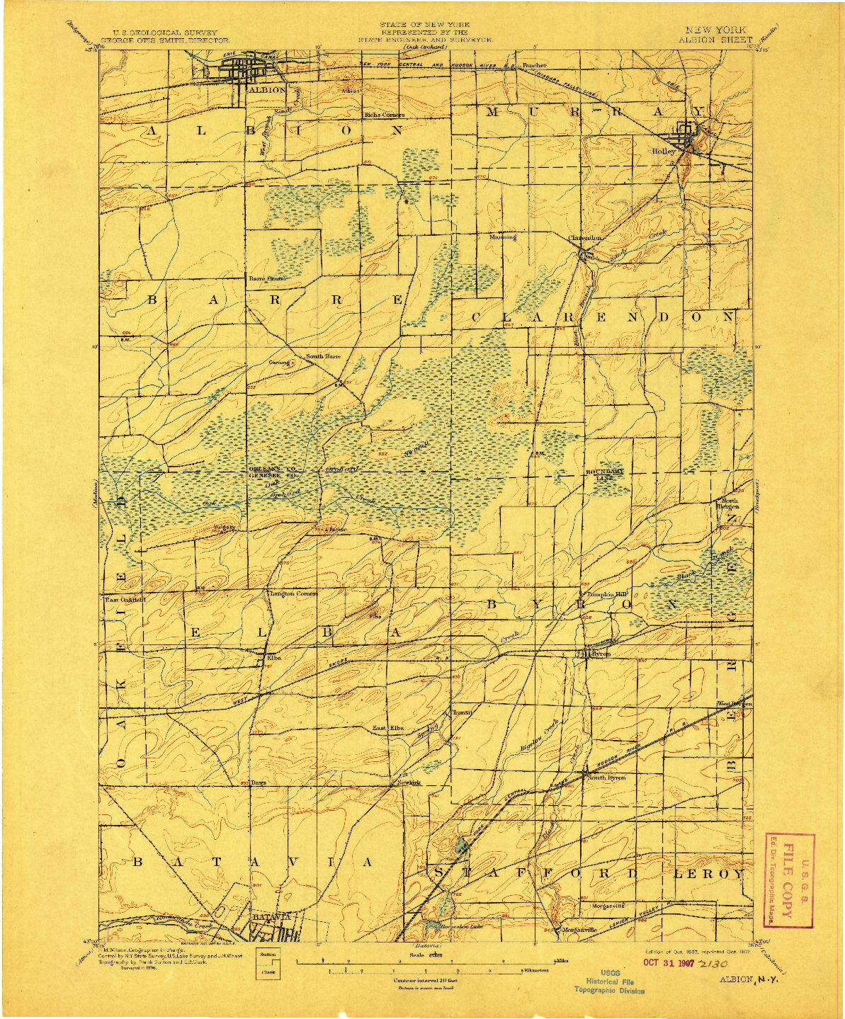 USGS 1:62500-SCALE QUADRANGLE FOR ALBION, NY 1897