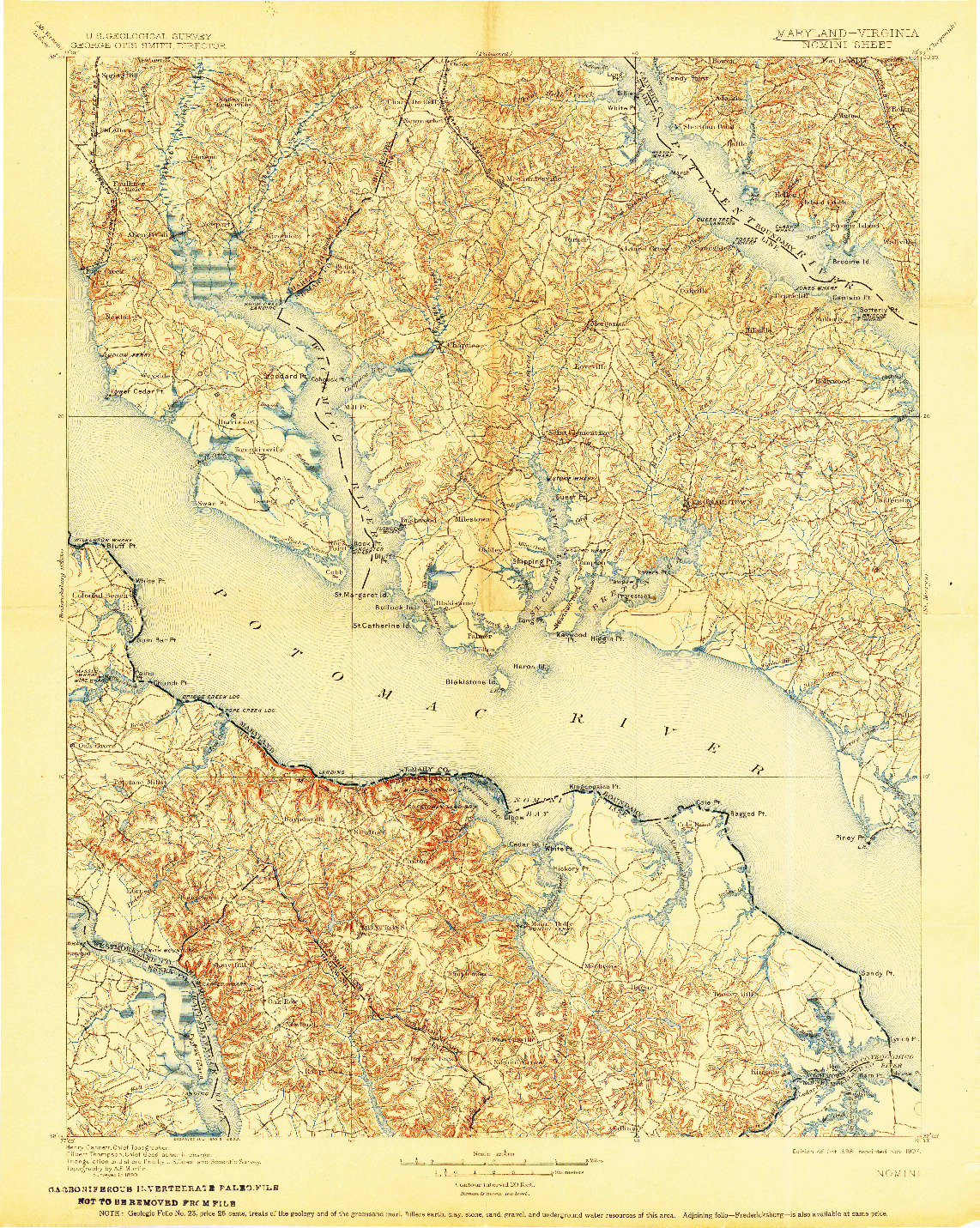 USGS 1:125000-SCALE QUADRANGLE FOR NOMINI, MD 1898