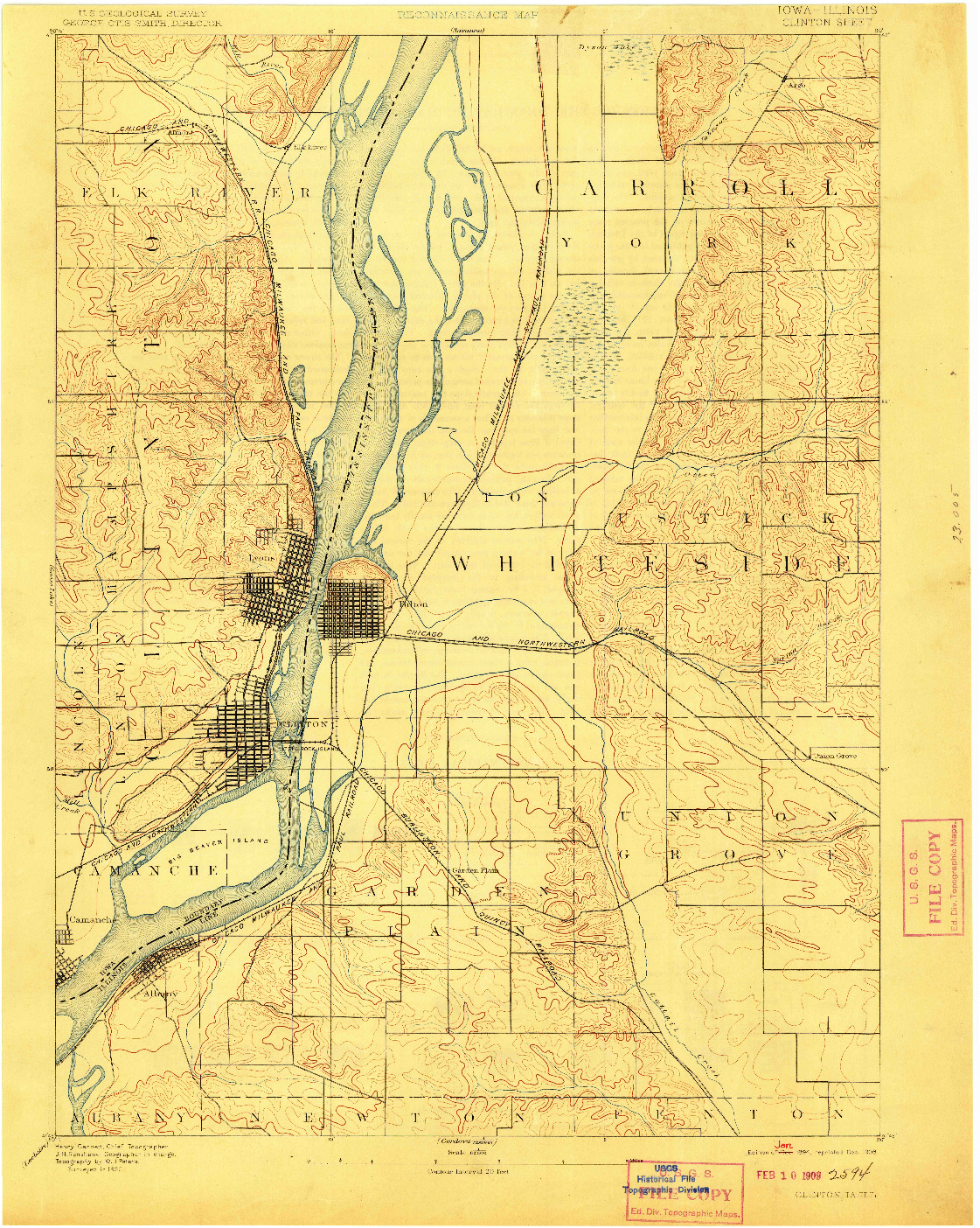 USGS 1:62500-SCALE QUADRANGLE FOR CLINTON, IA 1894