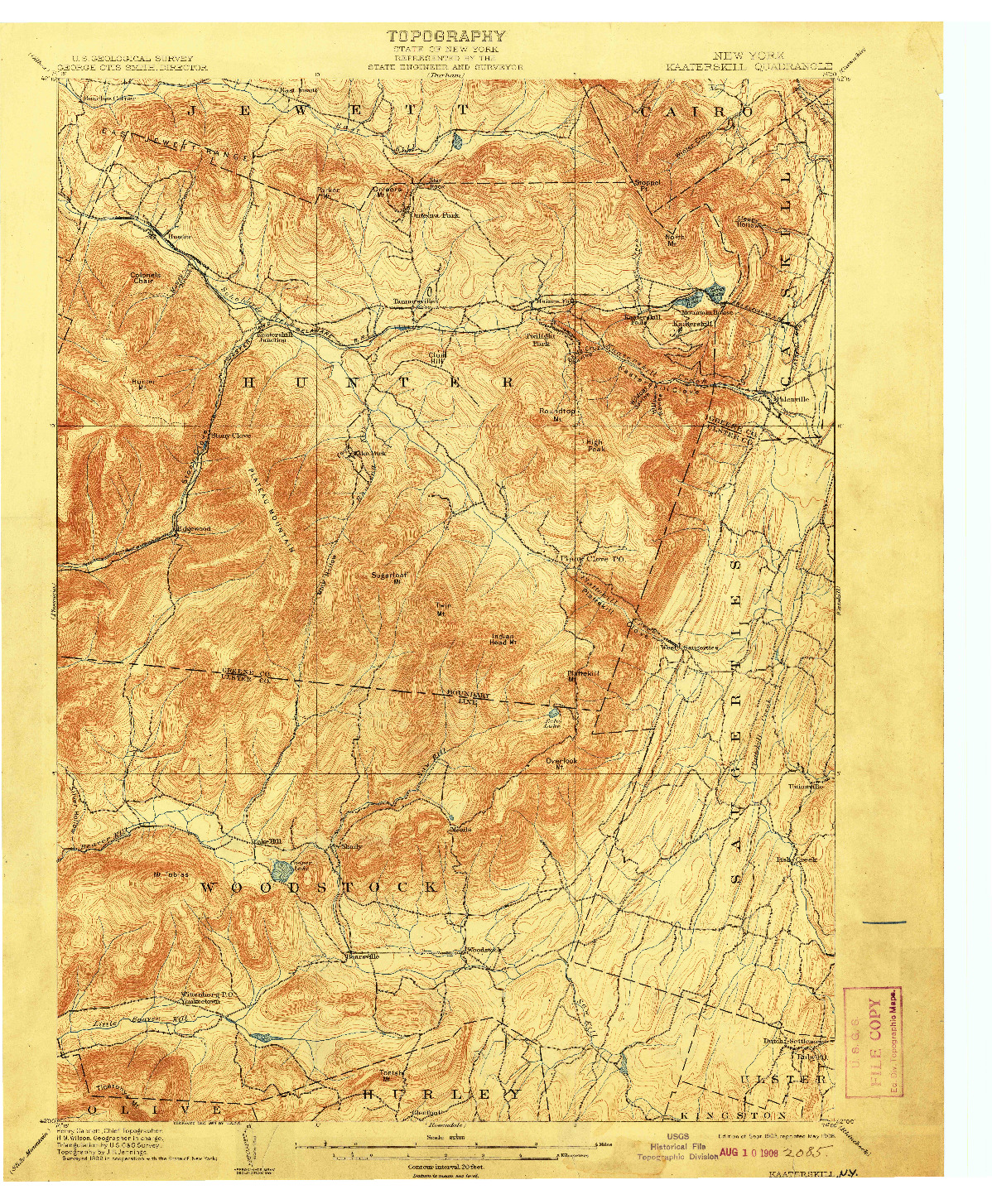 USGS 1:62500-SCALE QUADRANGLE FOR KAATERSKILL, NY 1903