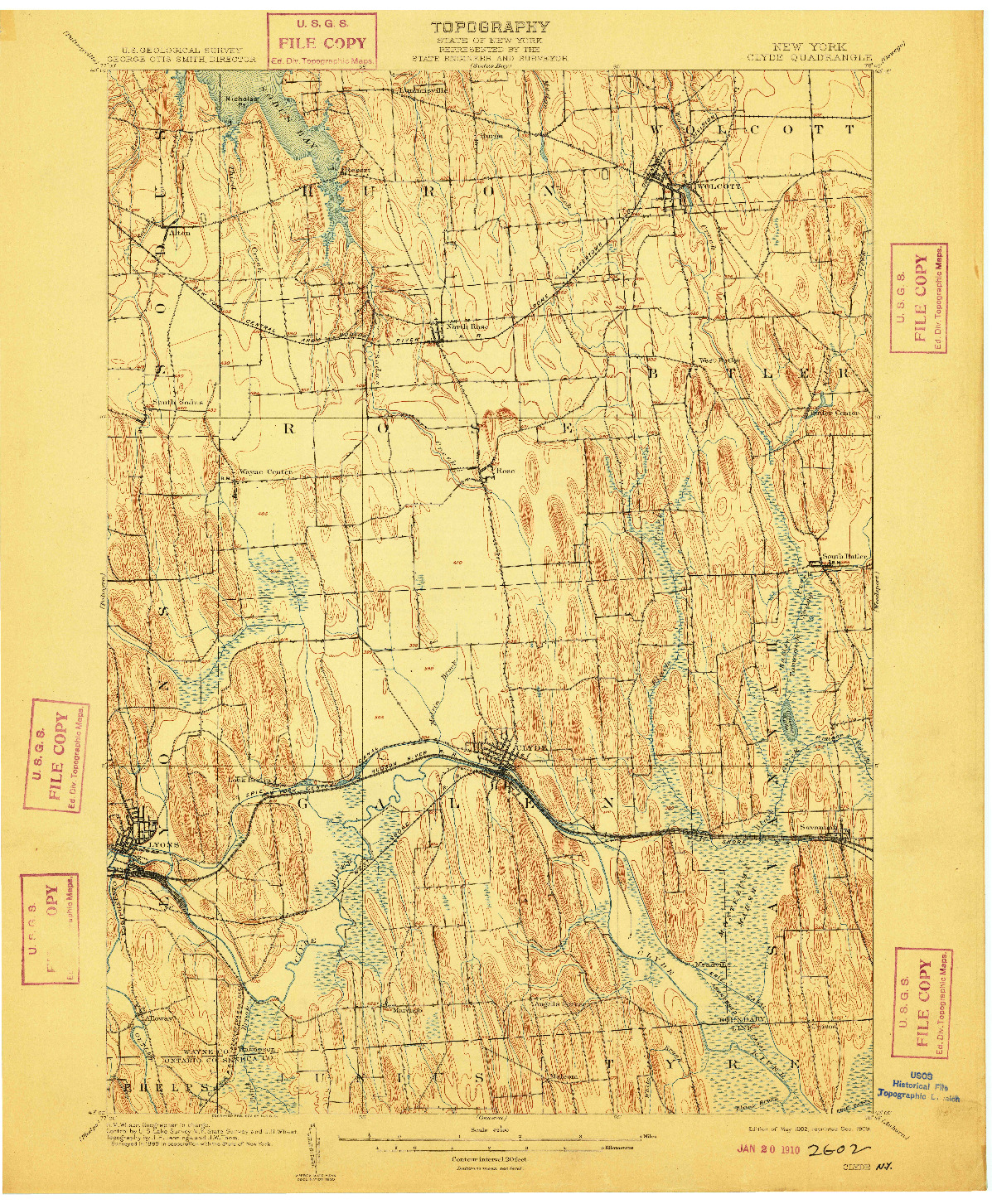 USGS 1:62500-SCALE QUADRANGLE FOR CLYDE, NY 1902