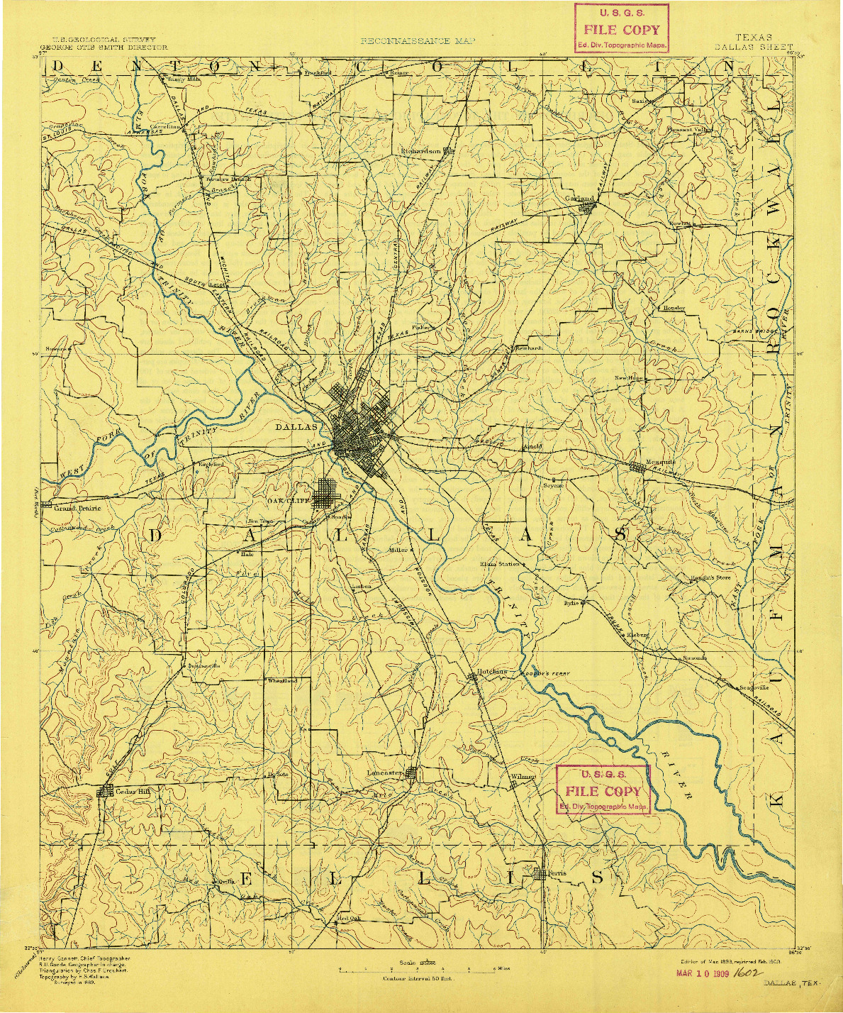USGS 1:125000-SCALE QUADRANGLE FOR DALLAS, TX 1893