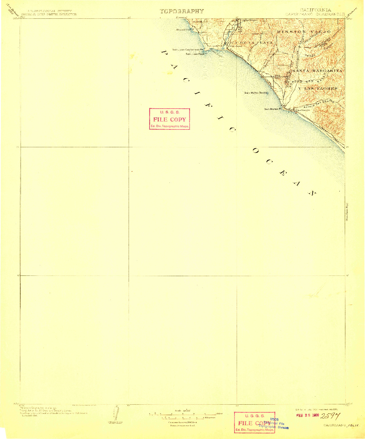 USGS 1:125000-SCALE QUADRANGLE FOR CAPISTRANO, CA 1902