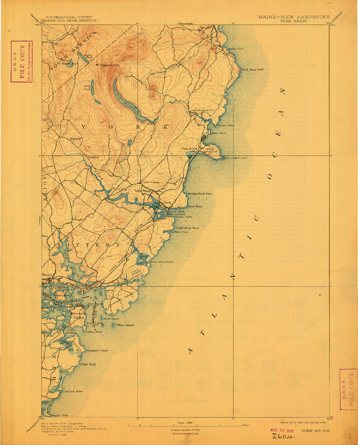 USGS 1:62500-SCALE QUADRANGLE FOR YORK, ME 1893