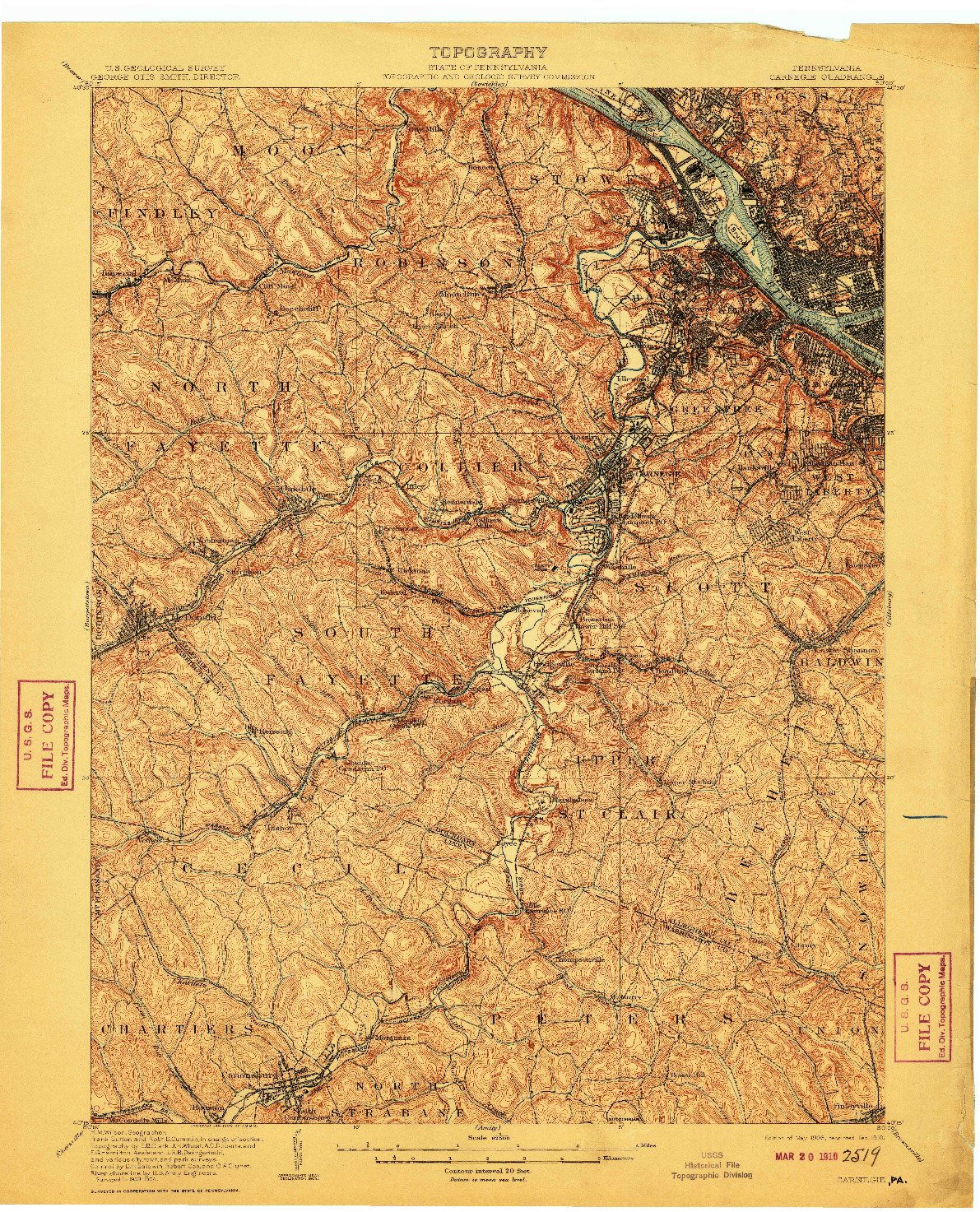 USGS 1:62500-SCALE QUADRANGLE FOR CARNEGIE, PA 1908