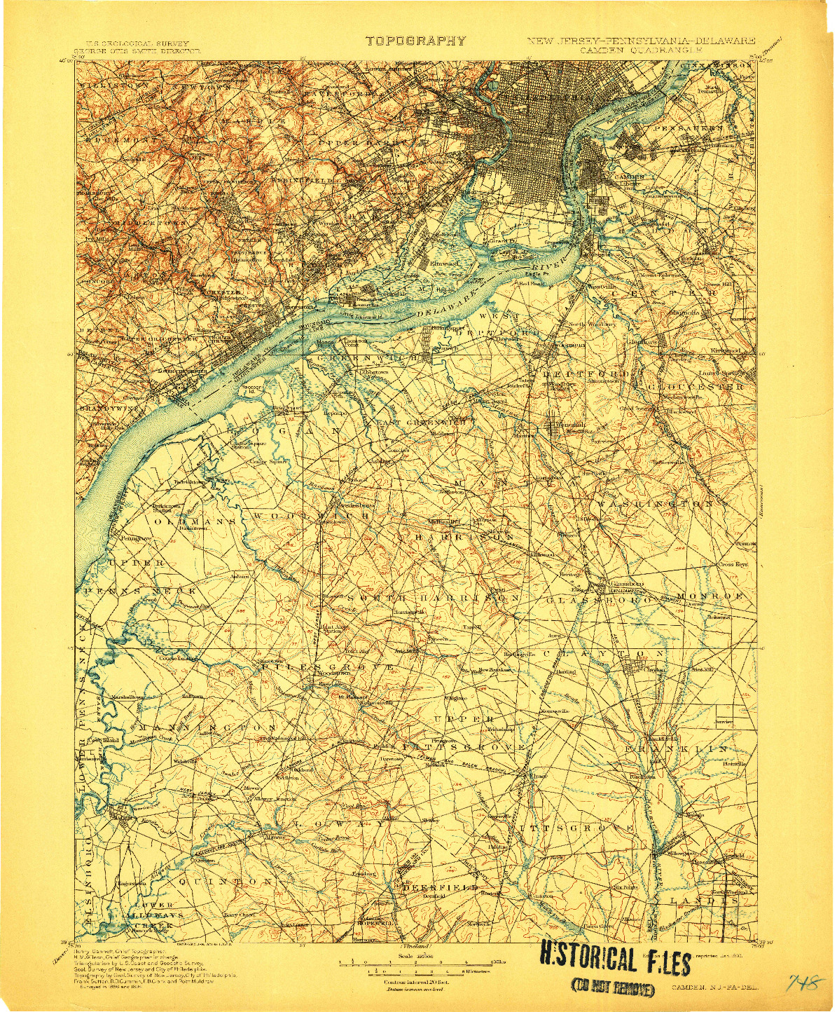 USGS 1:125000-SCALE QUADRANGLE FOR CAMDEN, NJ 1901