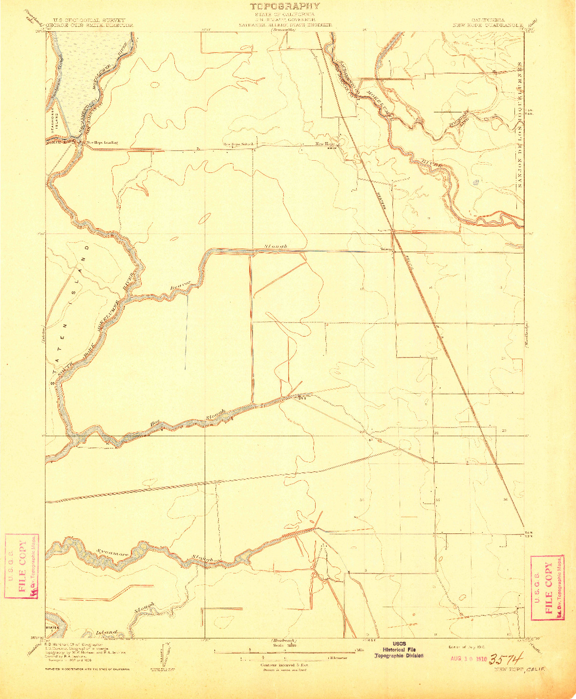 USGS 1:31680-SCALE QUADRANGLE FOR NEW HOPE, CA 1910