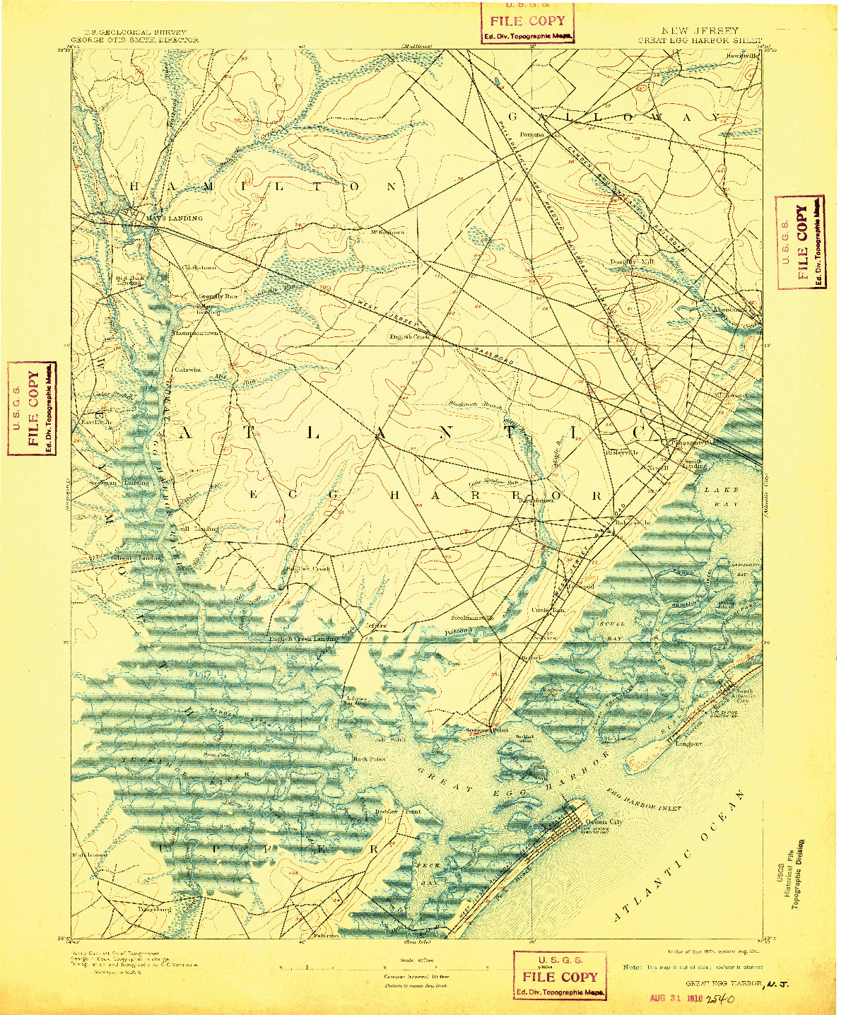 USGS 1:62500-SCALE QUADRANGLE FOR GREAT EGG HARBOR, NJ 1893