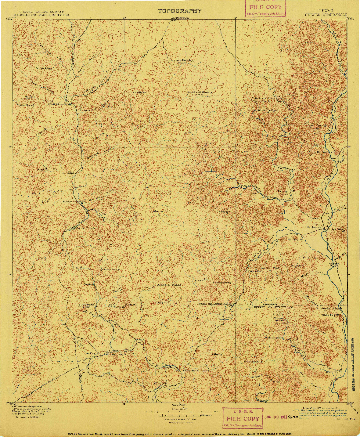 USGS 1:125000-SCALE QUADRANGLE FOR NUECES, TX 1896