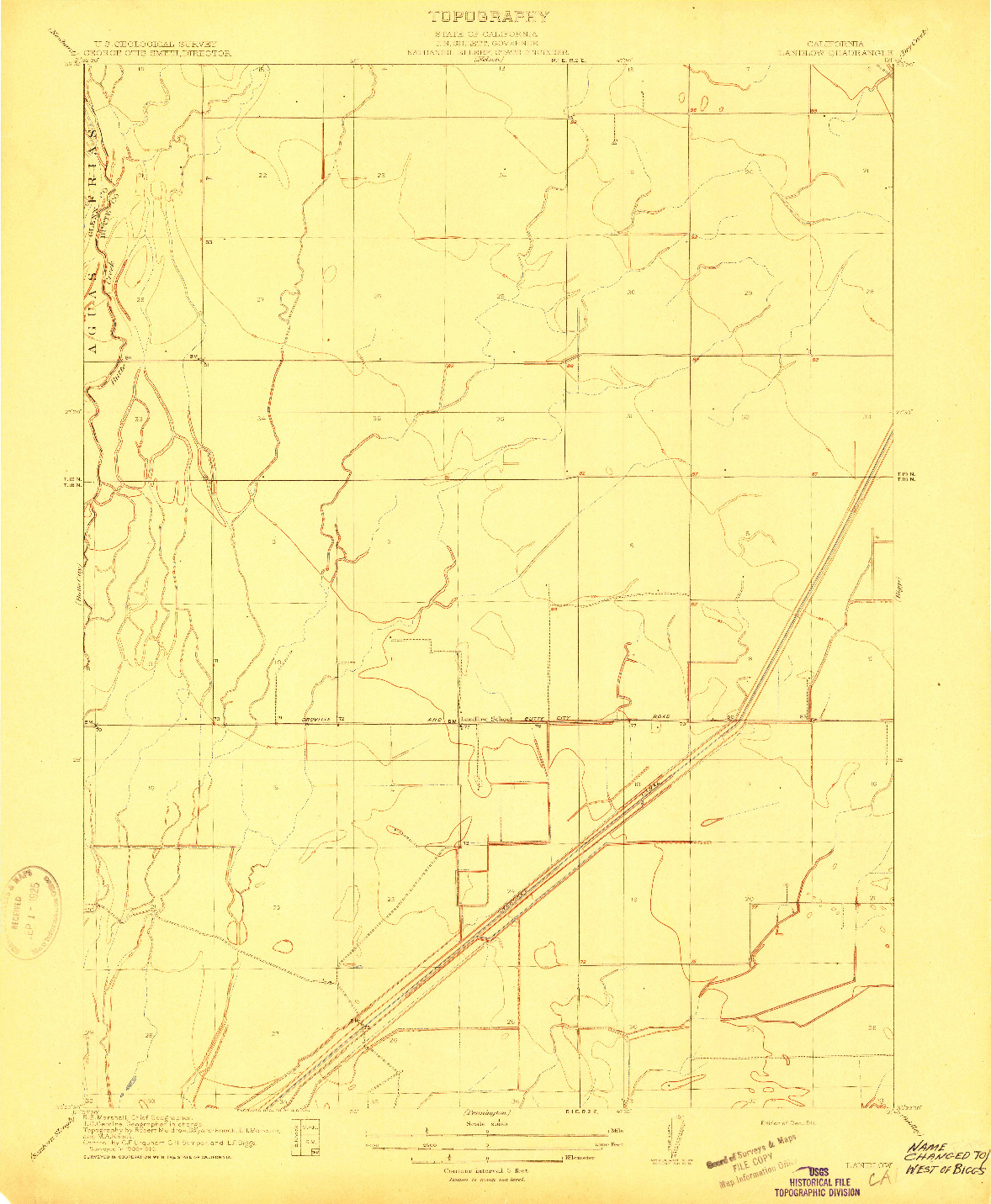 USGS 1:31680-SCALE QUADRANGLE FOR LANDLOW, CA 1911