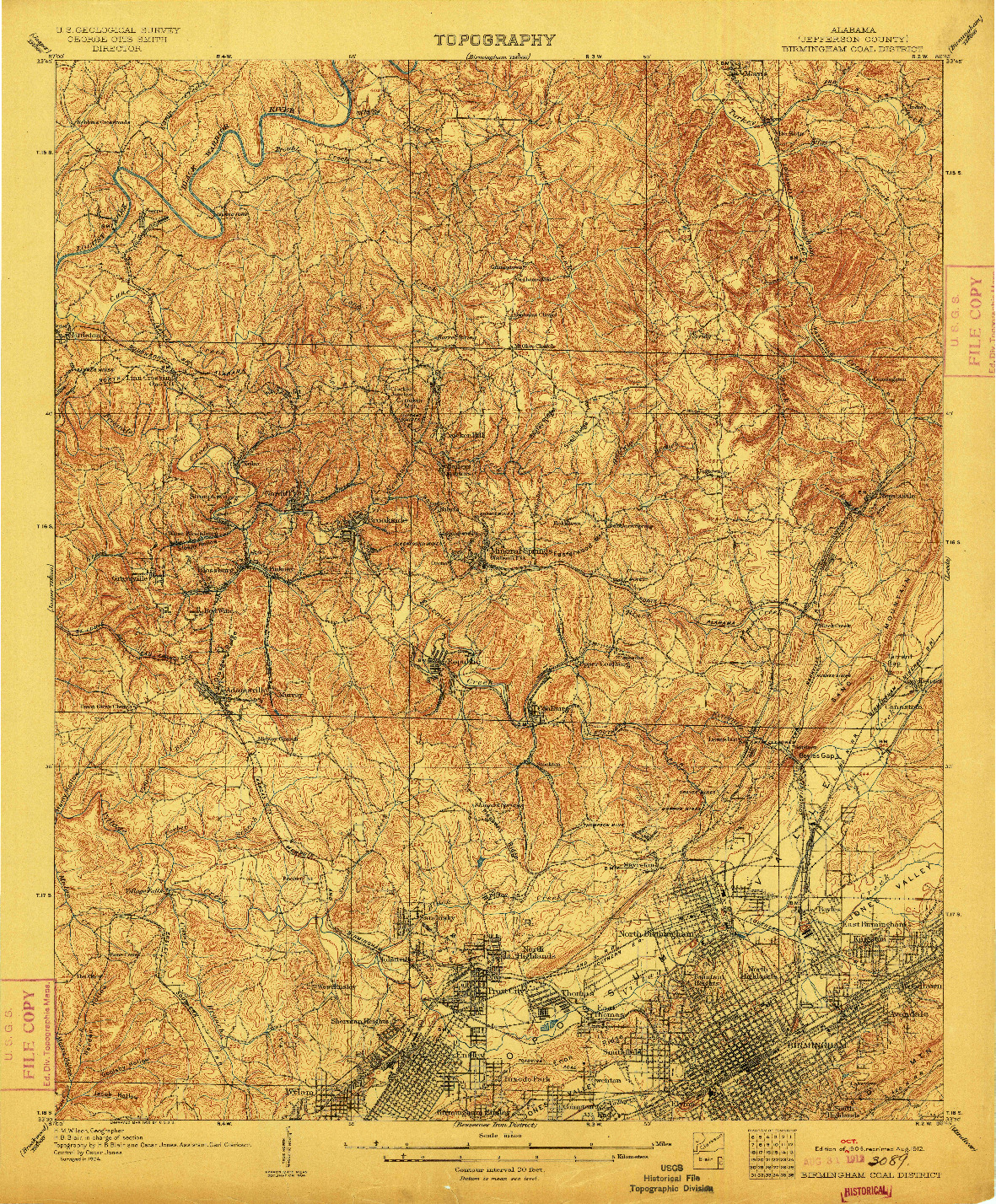 USGS 1:62500-SCALE QUADRANGLE FOR BIRMINGHAM COAL DISTRICT, AL 1906