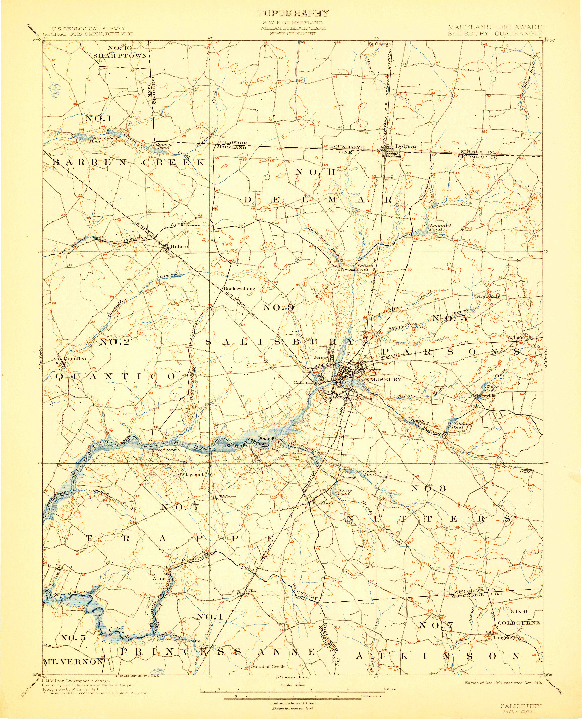 USGS 1:62500-SCALE QUADRANGLE FOR SALISBURY, MD 1901