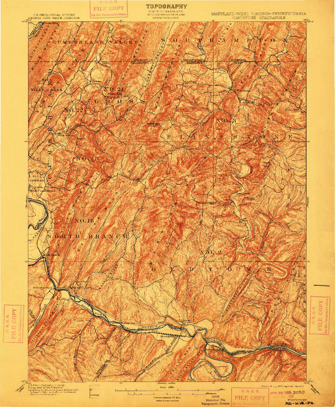 USGS 1:62500-SCALE QUADRANGLE FOR FLINTSTONE, MD 1900