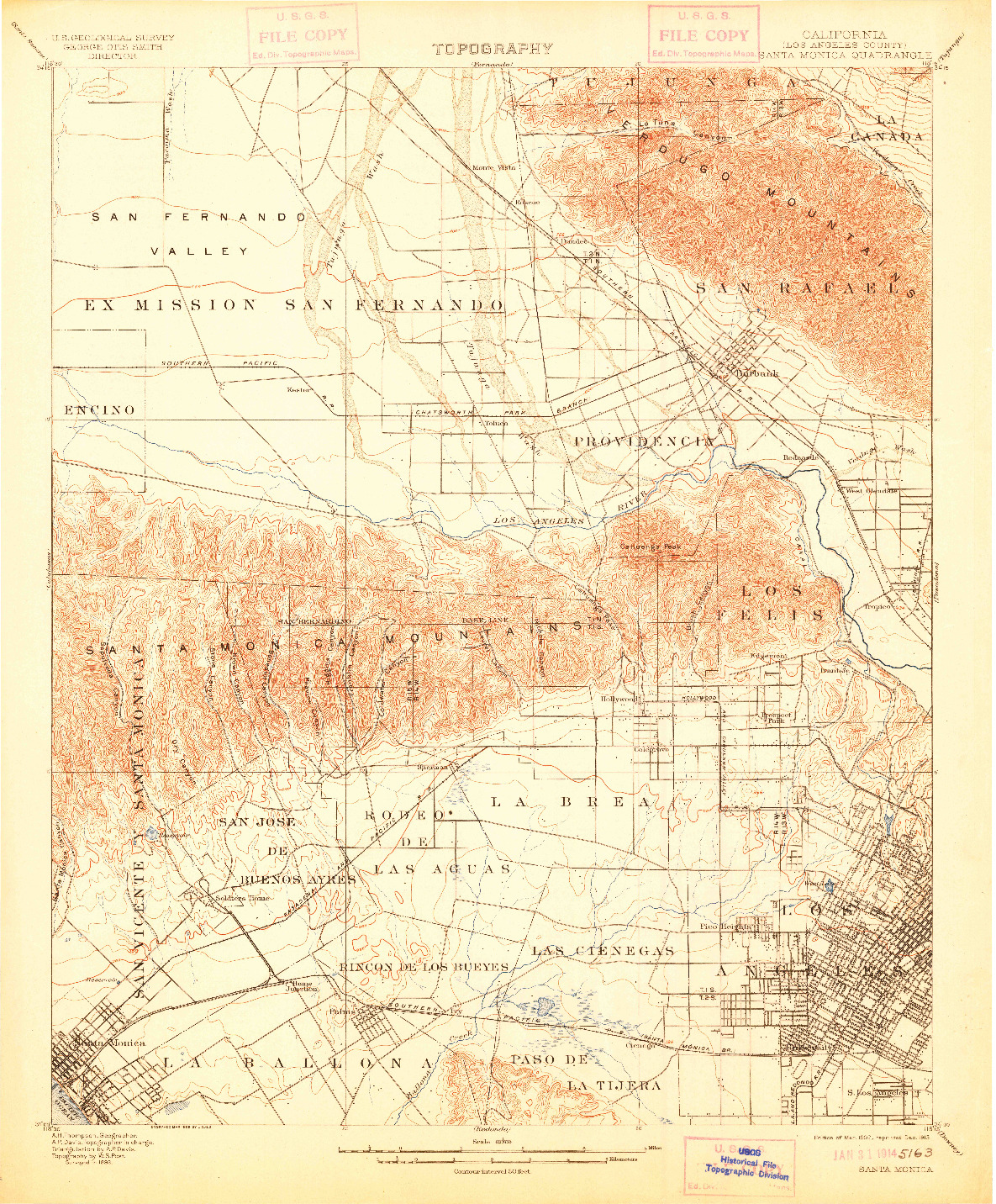 USGS 1:62500-SCALE QUADRANGLE FOR SANTA MONICA, CA 1902