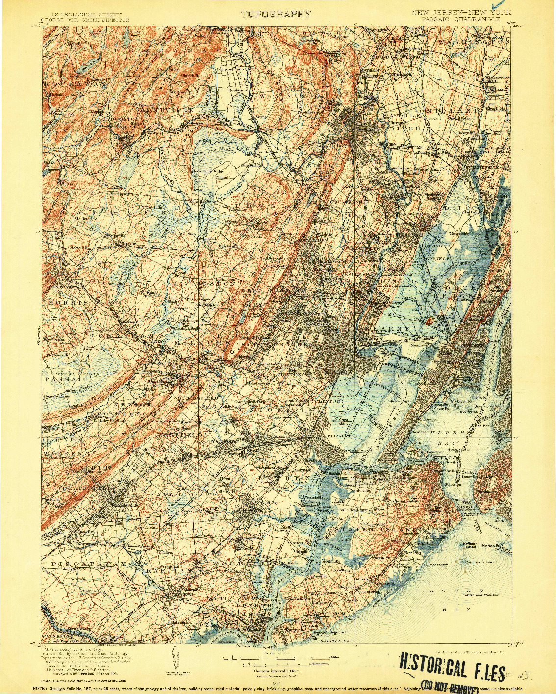USGS 1:125000-SCALE QUADRANGLE FOR PASSAIC, NJ 1905