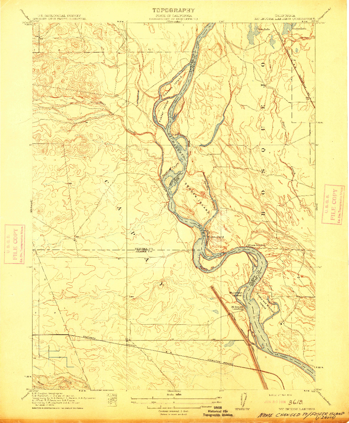 USGS 1:31680-SCALE QUADRANGLE FOR MCINTOSH LANDING, CA 1914