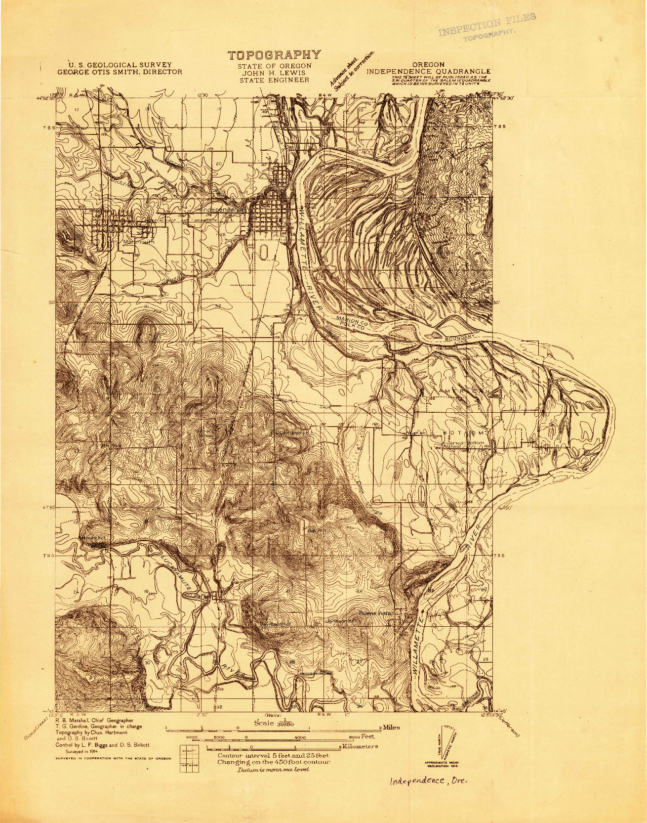 USGS 1:31680-SCALE QUADRANGLE FOR INDEPENDENCE, OR 1914