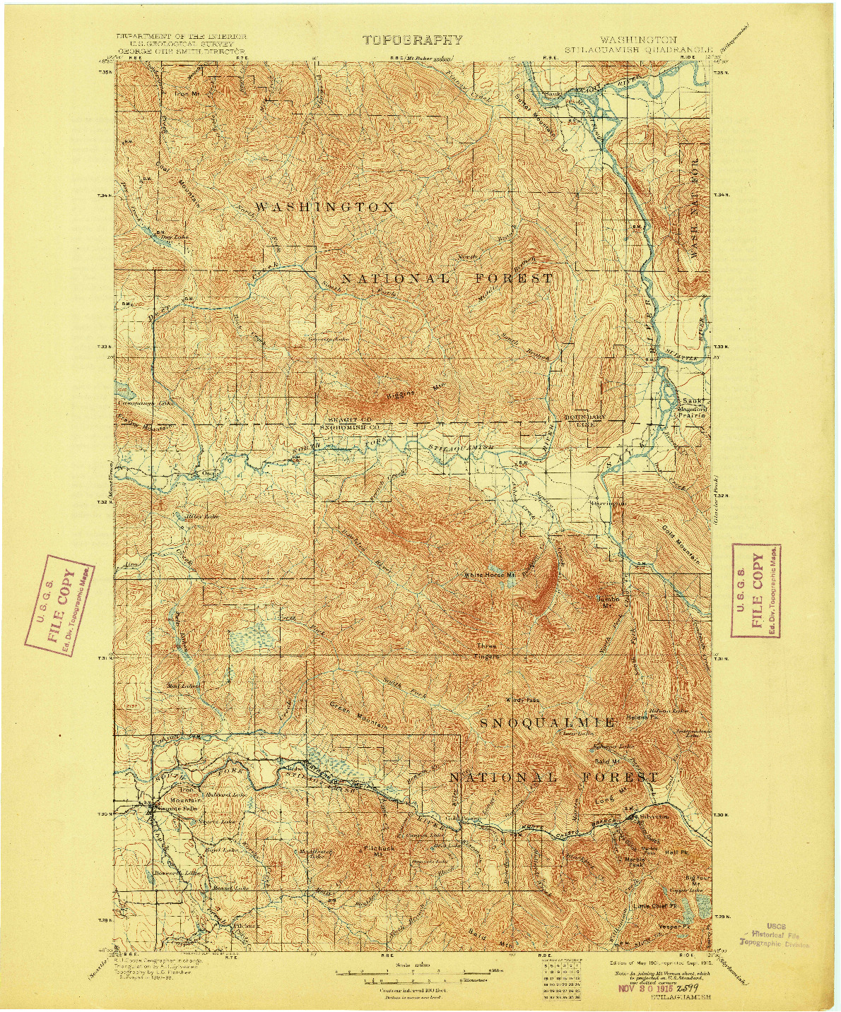 USGS 1:125000-SCALE QUADRANGLE FOR STILAGUAMISH, WA 1901