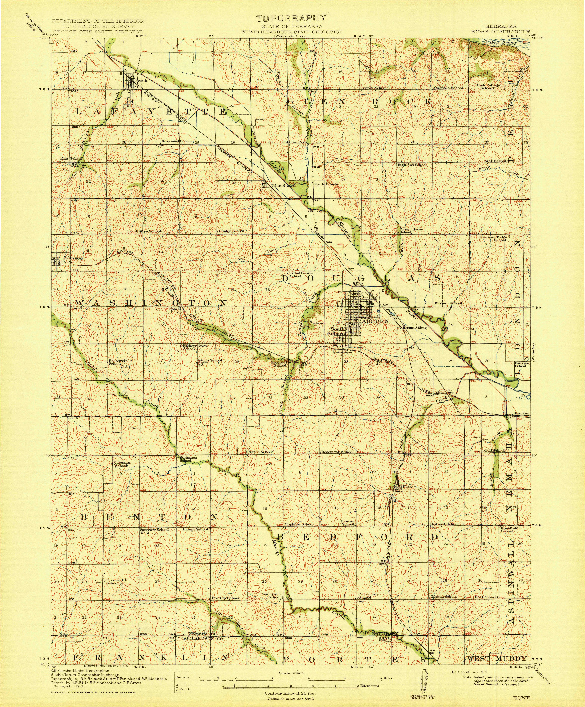 USGS 1:62500-SCALE QUADRANGLE FOR HOWE, NE 1915
