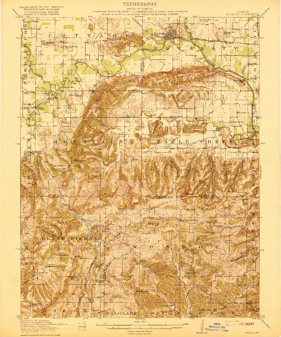 USGS 1:62500-SCALE QUADRANGLE FOR EQUALITY, IL 1916