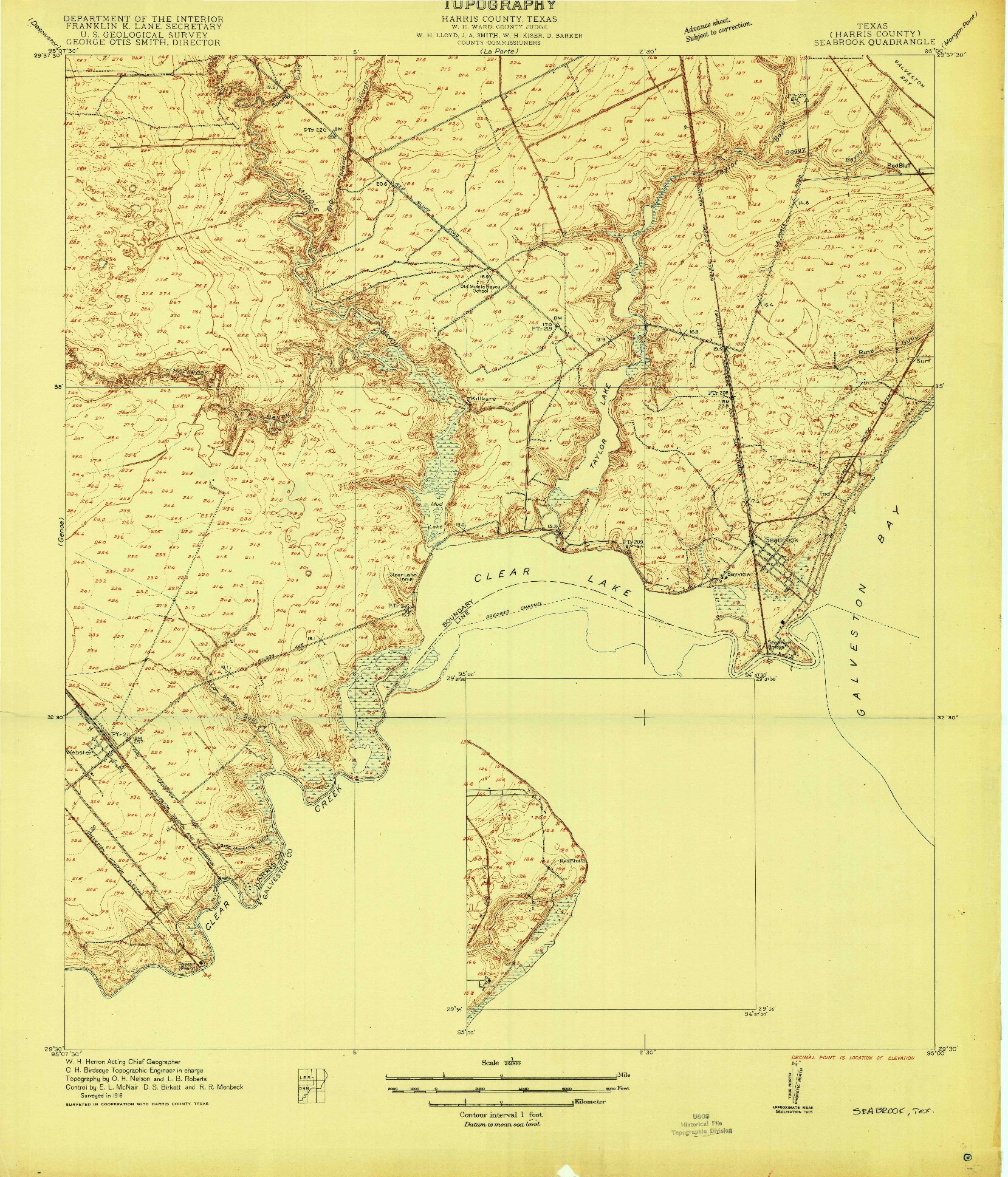 USGS 1:24000-SCALE QUADRANGLE FOR SEABROOK, TX 1916