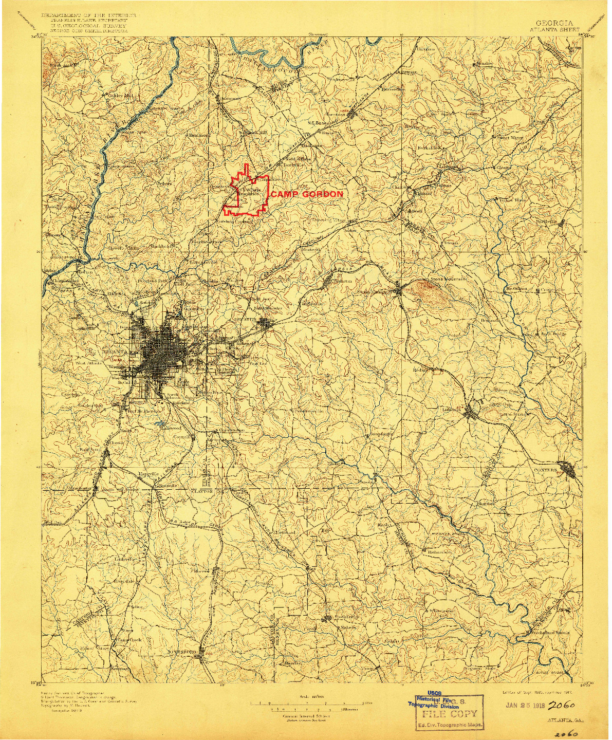 USGS 1:125000-SCALE QUADRANGLE FOR ATLANTA, GA 1895