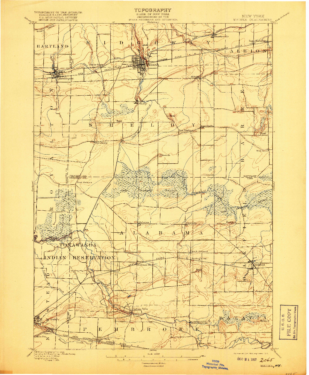 USGS 1:62500-SCALE QUADRANGLE FOR MEDINA, NY 1897