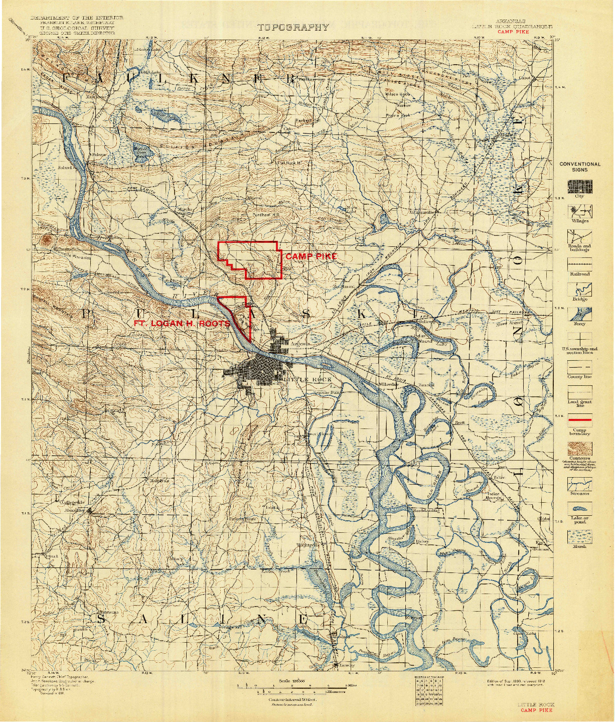 USGS 1:125000-SCALE QUADRANGLE FOR CAMP PIKE, AR 1893