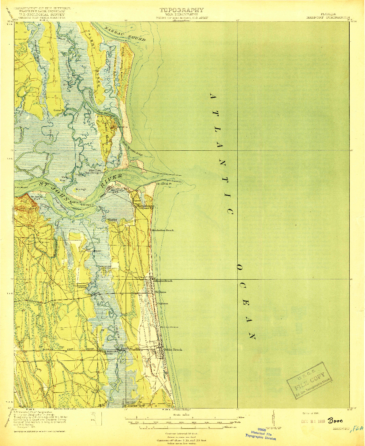 USGS 1:62500-SCALE QUADRANGLE FOR MAYPORT, FL 1918