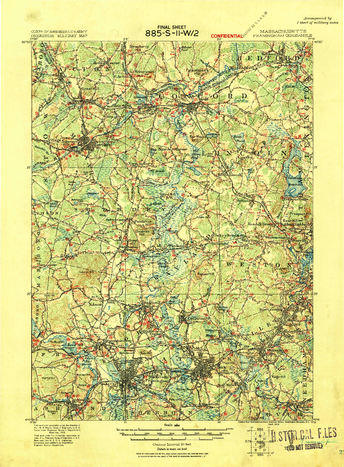 USGS 1:62500-SCALE QUADRANGLE FOR FRAMINGHAM, MA 1918