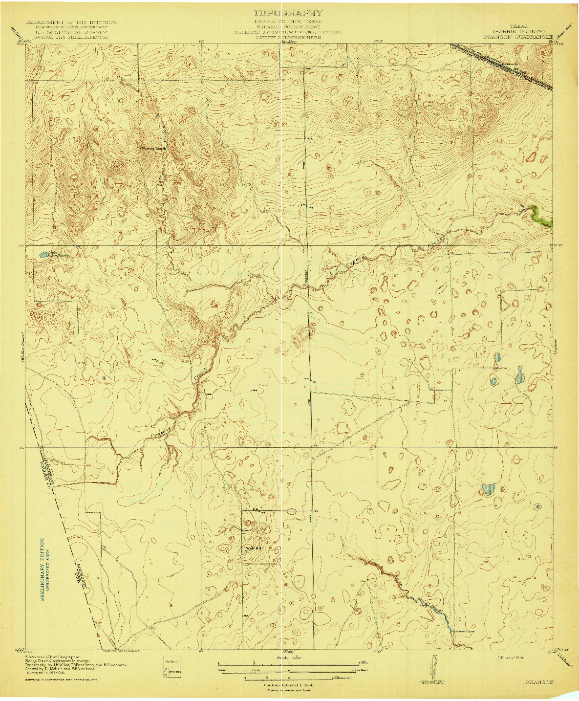 USGS 1:31680-SCALE QUADRANGLE FOR SWANSON, TX 1919