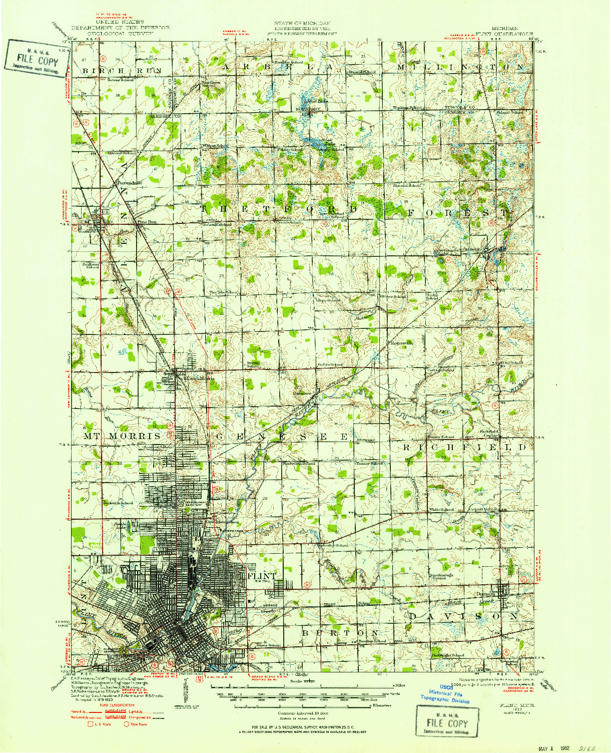 USGS 1:62500-SCALE QUADRANGLE FOR FLINT, MI 1920