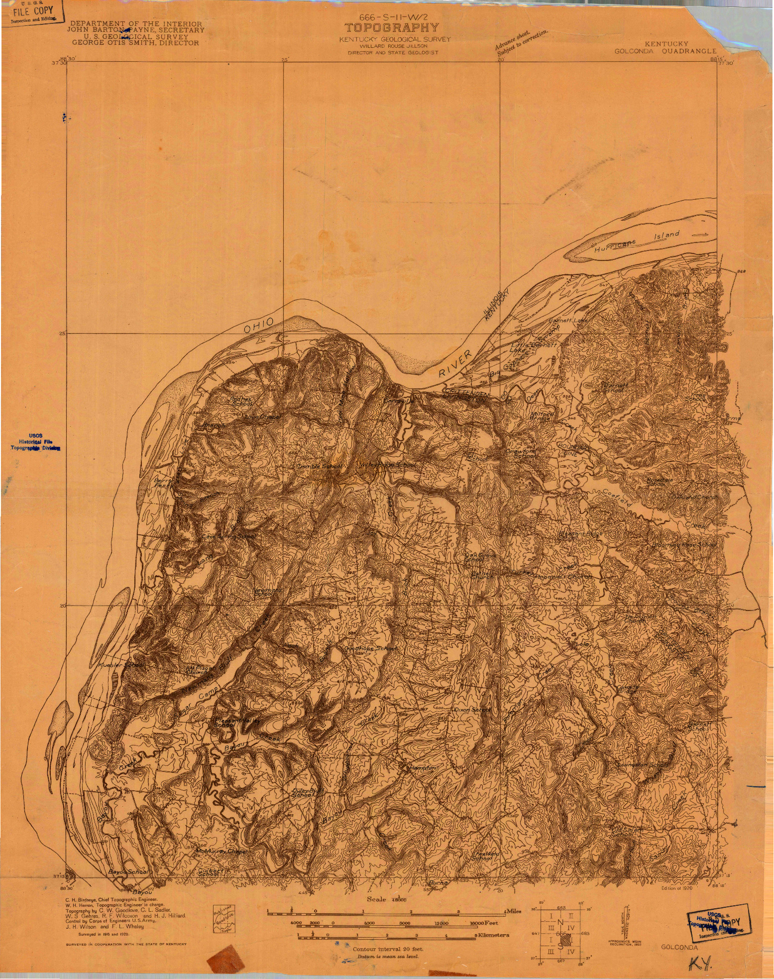 USGS 1:48000-SCALE QUADRANGLE FOR GOLOONDA, KY 1920