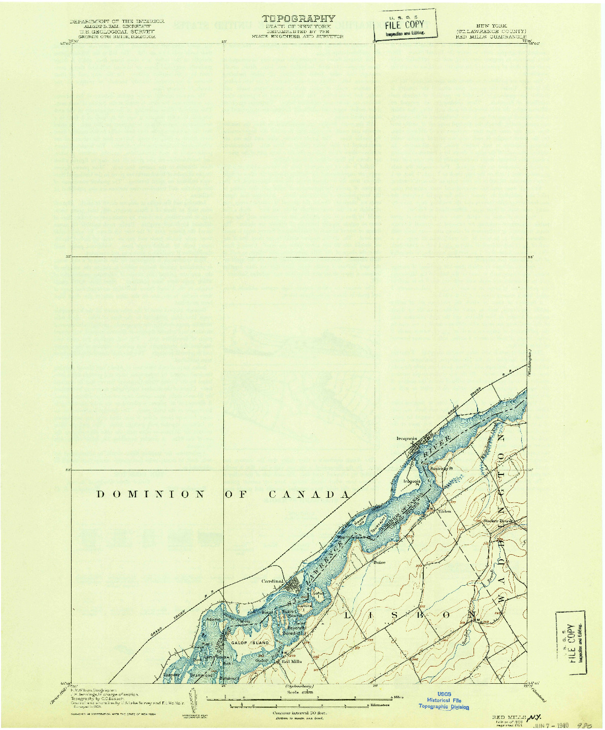 USGS 1:62500-SCALE QUADRANGLE FOR RED MILLS, NY 1906