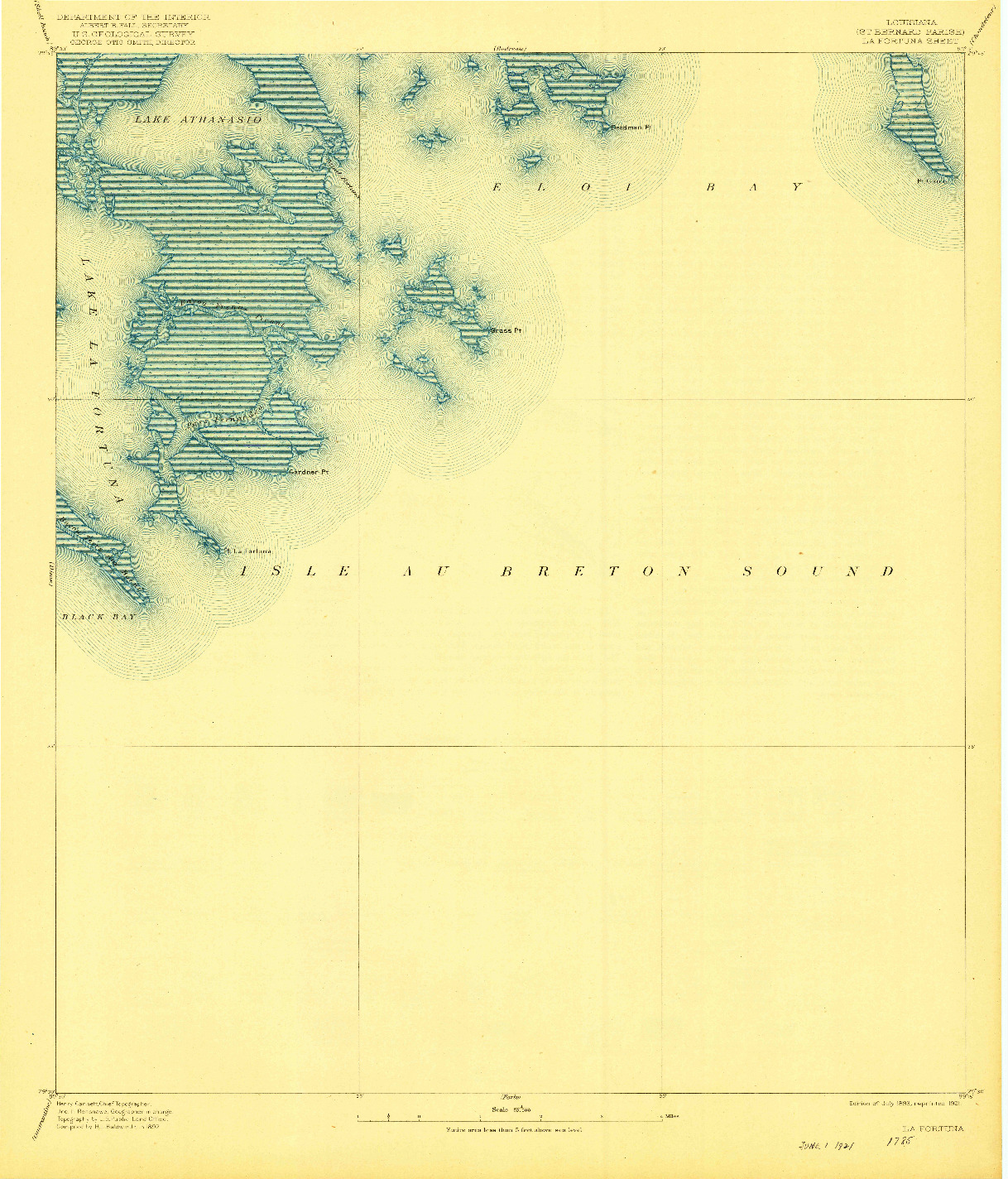 USGS 1:62500-SCALE QUADRANGLE FOR LA FORTUNA, LA 1893