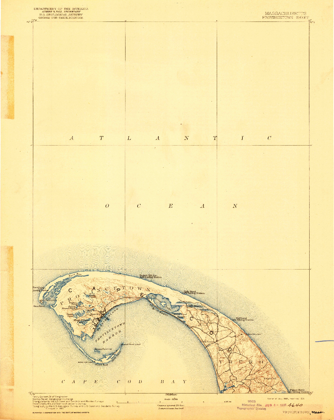 USGS 1:62500-SCALE QUADRANGLE FOR PROVINCETOWN, MA 1889