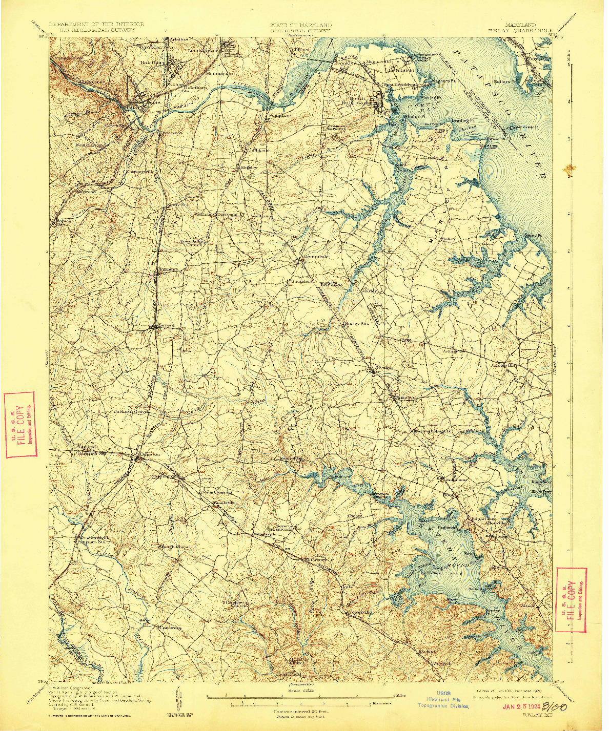 USGS 1:62500-SCALE QUADRANGLE FOR RELAY, MD 1907