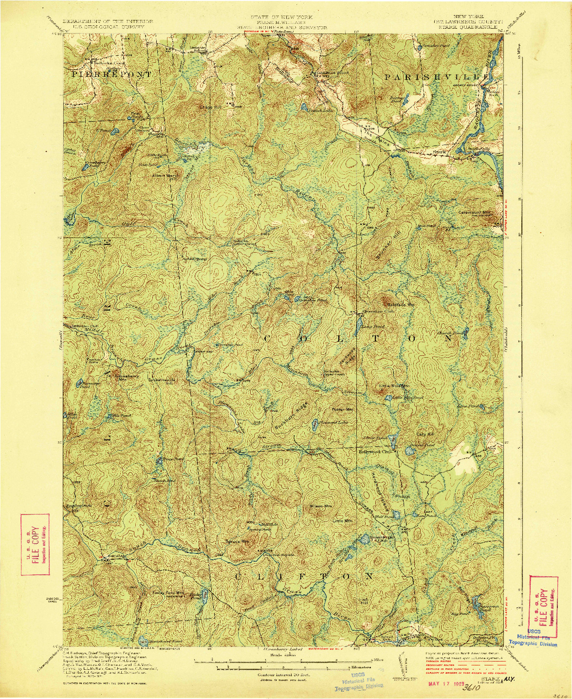 USGS 1:62500-SCALE QUADRANGLE FOR STARK, NY 1923