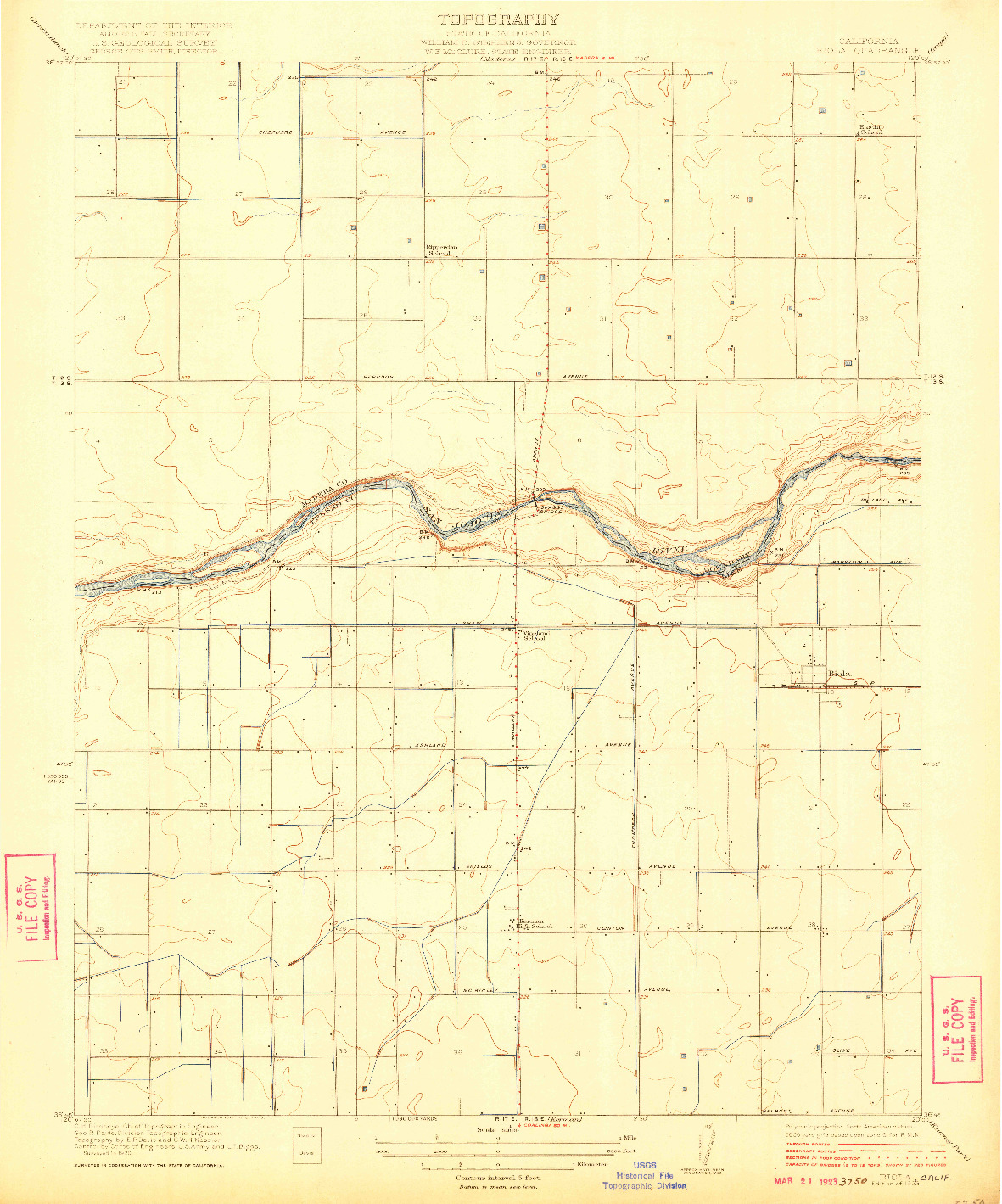 USGS 1:31680-SCALE QUADRANGLE FOR BIOLA, CA 1923