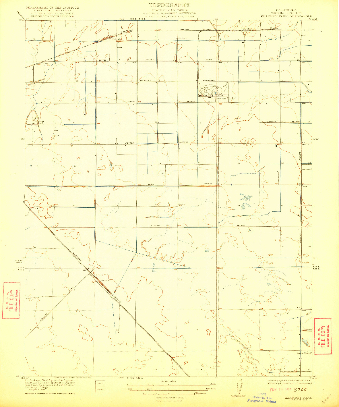 USGS 1:31680-SCALE QUADRANGLE FOR KEARNEY PARK, CA 1923