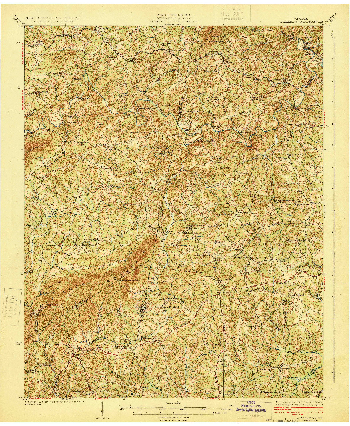 USGS 1:62500-SCALE QUADRANGLE FOR CALLANDS, VA 1924