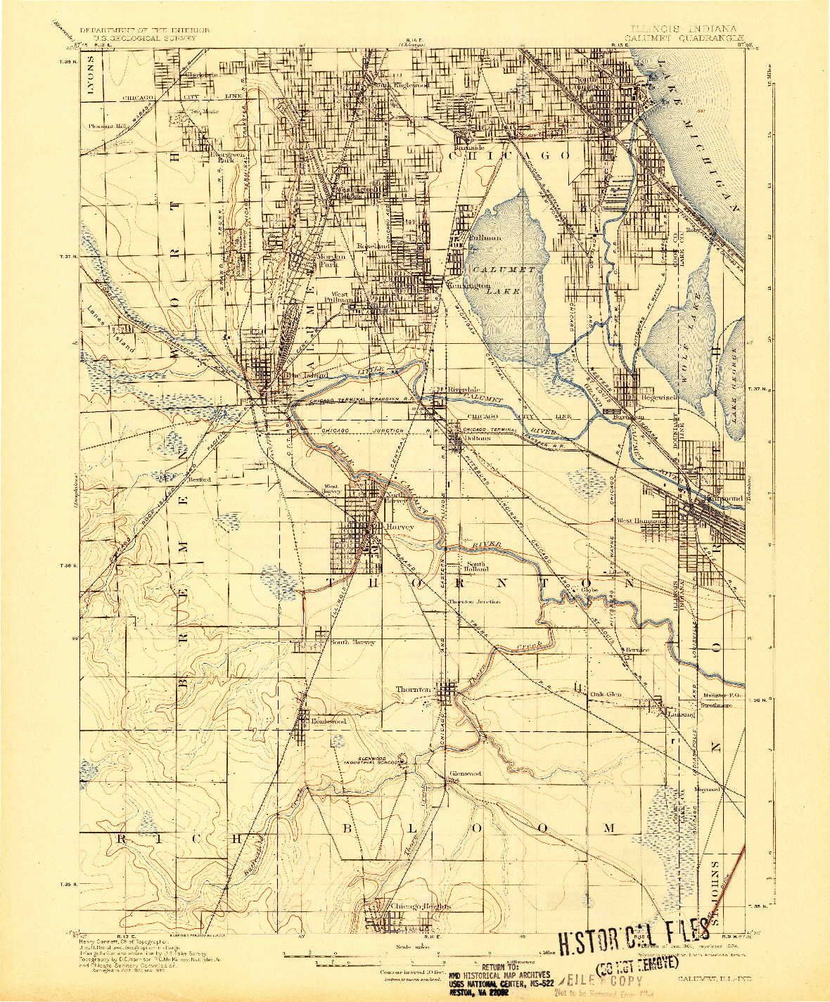 USGS 1:62500-SCALE QUADRANGLE FOR CALUMET, IL 1901
