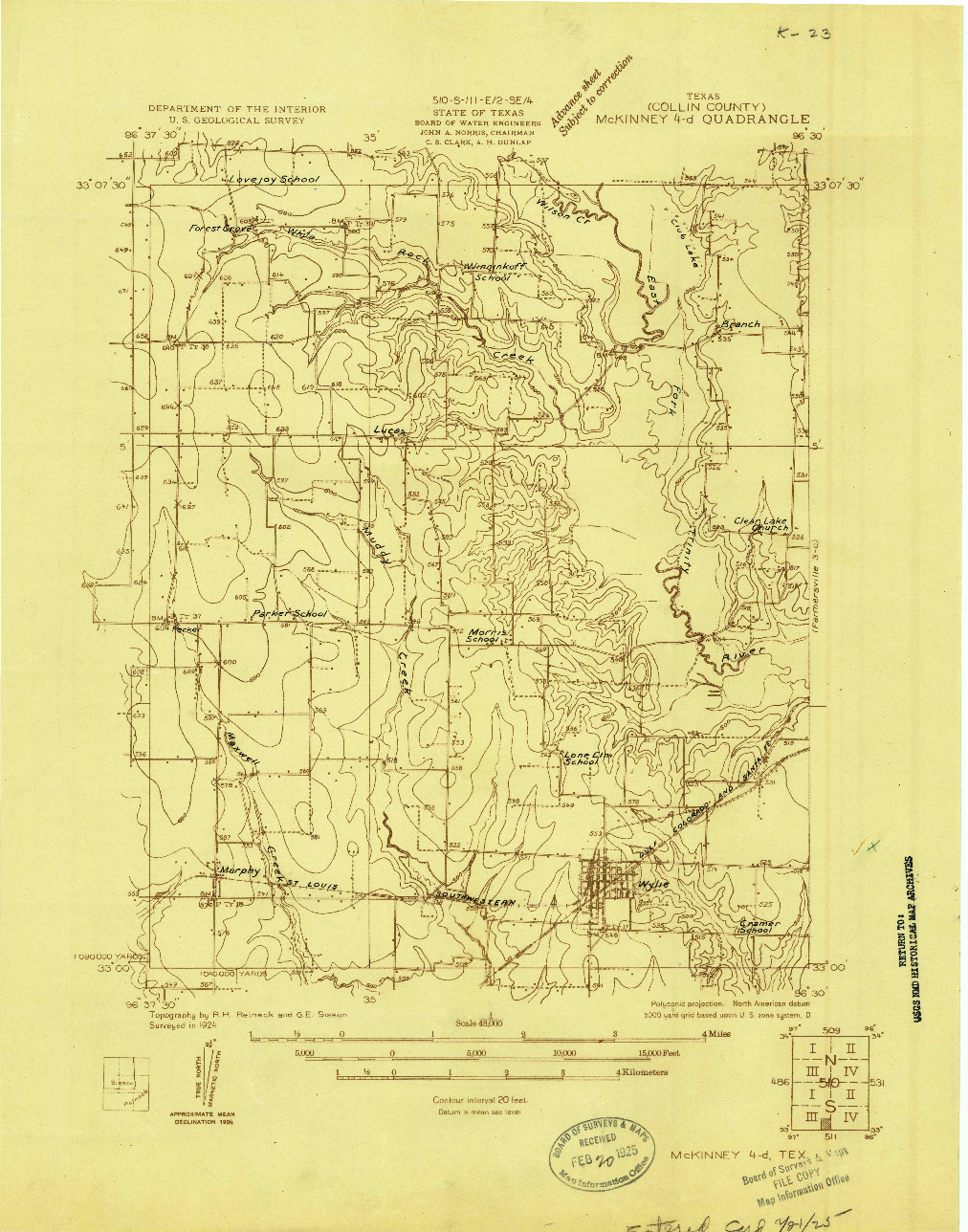 USGS 1:48000-SCALE QUADRANGLE FOR MC KINNEY 4-D, TX 1924