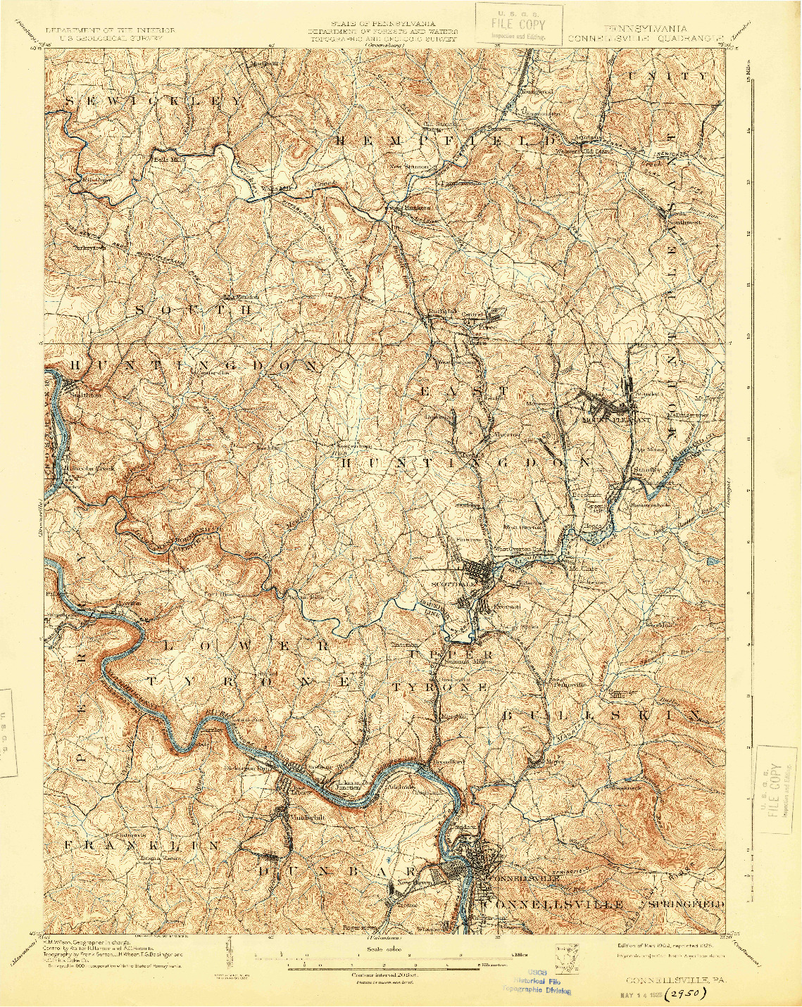 USGS 1:62500-SCALE QUADRANGLE FOR CONNELLSVILLE, PA 1902