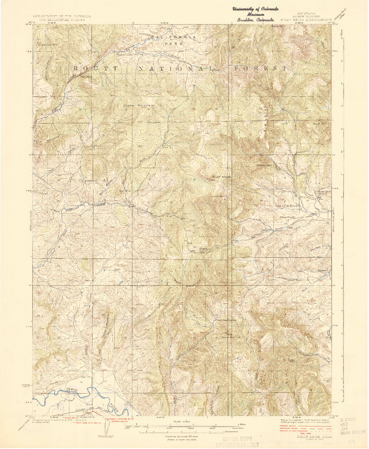 USGS 1:62500-SCALE QUADRANGLE FOR PILOT KNOB, CO 1925