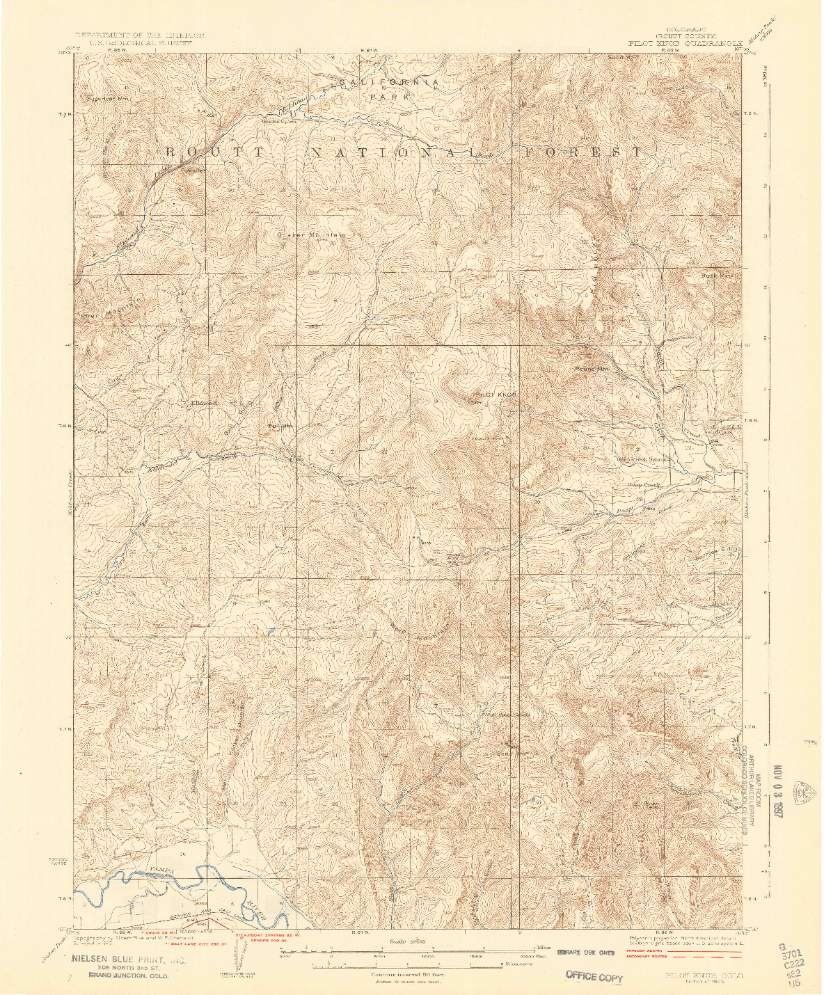 USGS 1:62500-SCALE QUADRANGLE FOR PILOT KNOB, CO 1925